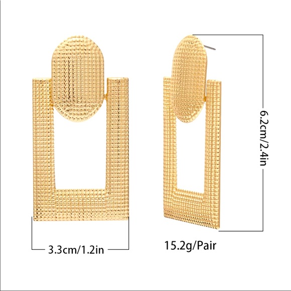 NEW 18K GOLD BIG DROP EARRINGS - Picture 5 of 6